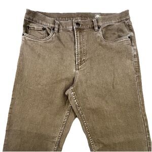 Faherty Pants Men 34x30 Brown Stretch 5 Pocket Terry Chino Tapered Office Preppy